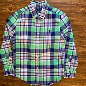 🆕 Ralph Lauren Boys Plaid Cotton Poplin Shirt